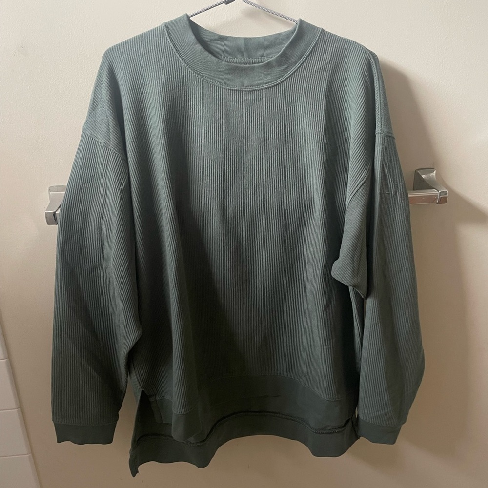 AERIE army green crew neck